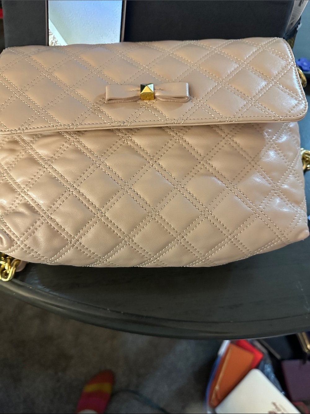 ❤️Marc Jacobs Quilted Bow Crossbody Bag in Beige